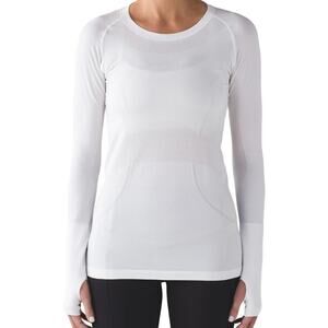 Lululemon Swiftly Tech Long Sleeve Crew Silverescent X-STATIC Seamless White 4